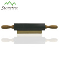 Wholesale New Marble Stone Black Rolling Pin With Wooden Base